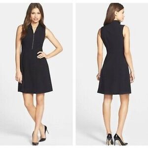 MARC  NEW  YORK  BY  ANDREW  MARC ZIP FRONT FIT & FLARE DRESS  Sz 4  EXC